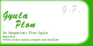 gyula plon business card